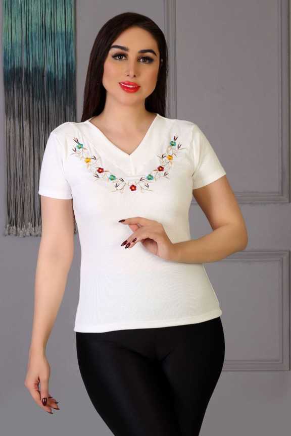 تیشرت کبریتی گلدوزی شده